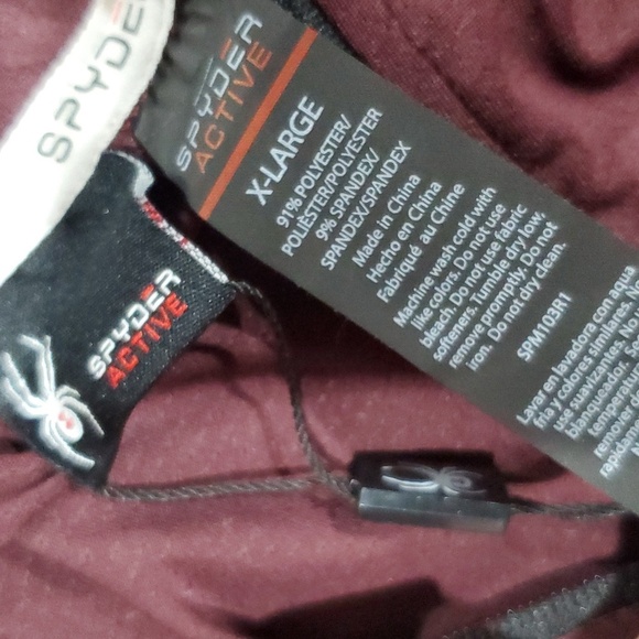 Spyder active NWT base layer burgandy long sleeve 1/4 zip - Picture 7 of 7